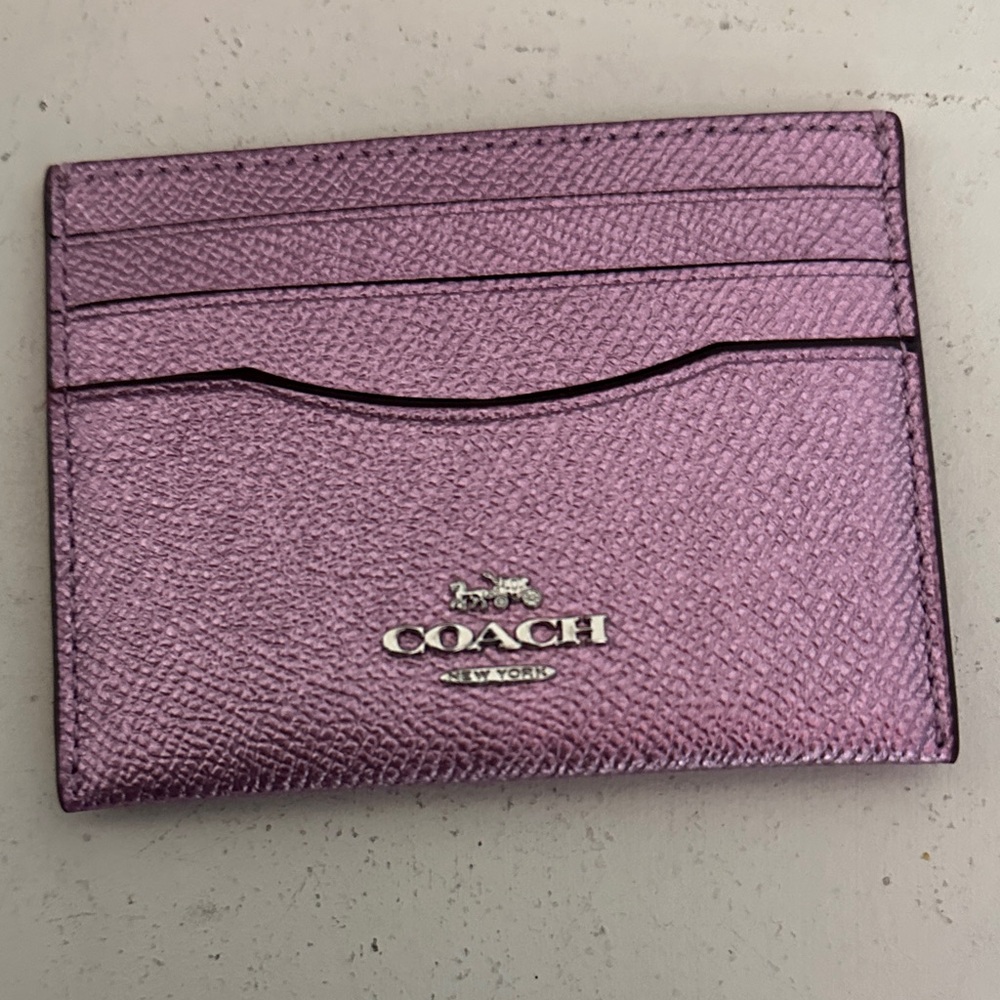 Coach Metallic Purple/Pink Card Holder